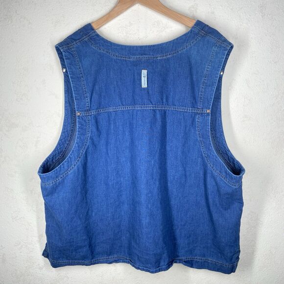 Carole Little II 24W 3X Denim Vest Womens Plus Size - Picture 4 of 4